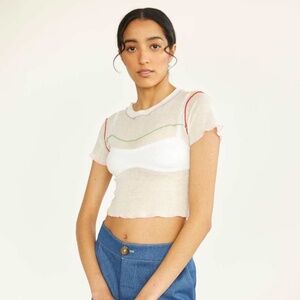 Eliza Faulkner Gigi Baby Tee in Cream & Multicolour